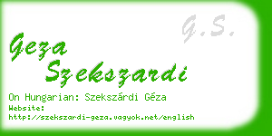 geza szekszardi business card