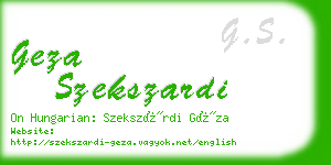 geza szekszardi business card